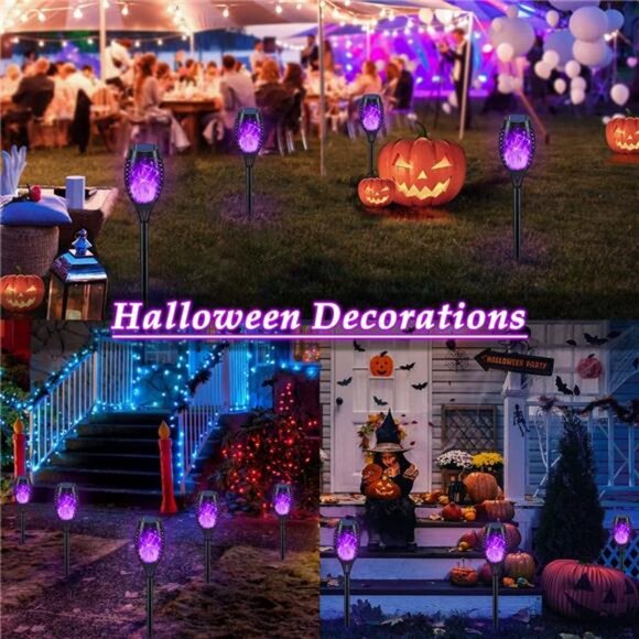Halloween Decorations Outdoor, 12Pack Purple Solar Halloween Lights - Picture 6 of 7
